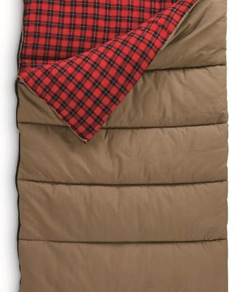 Sleeping Bag for Adults, Cold Weather, Winter, Hiking, Camping, Hunter, Canvas, 30 Degrees