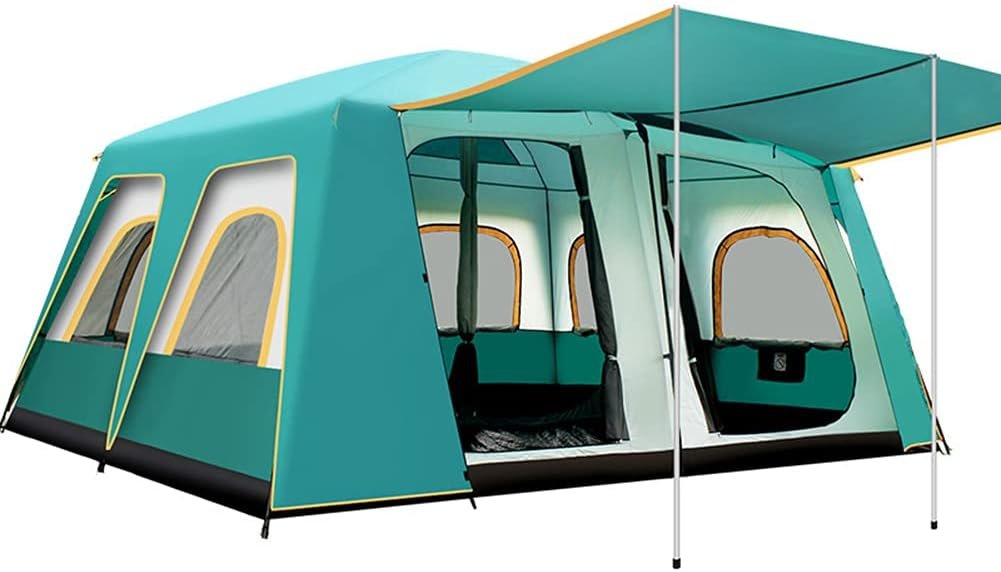 Dome Tent with 12 Windows Pop Up Tent 8 12 Person Instant Tent Large Family Camping Tent Waterproof Outdoor Tents with 2 Bedrooms 1 Living Room Interesting