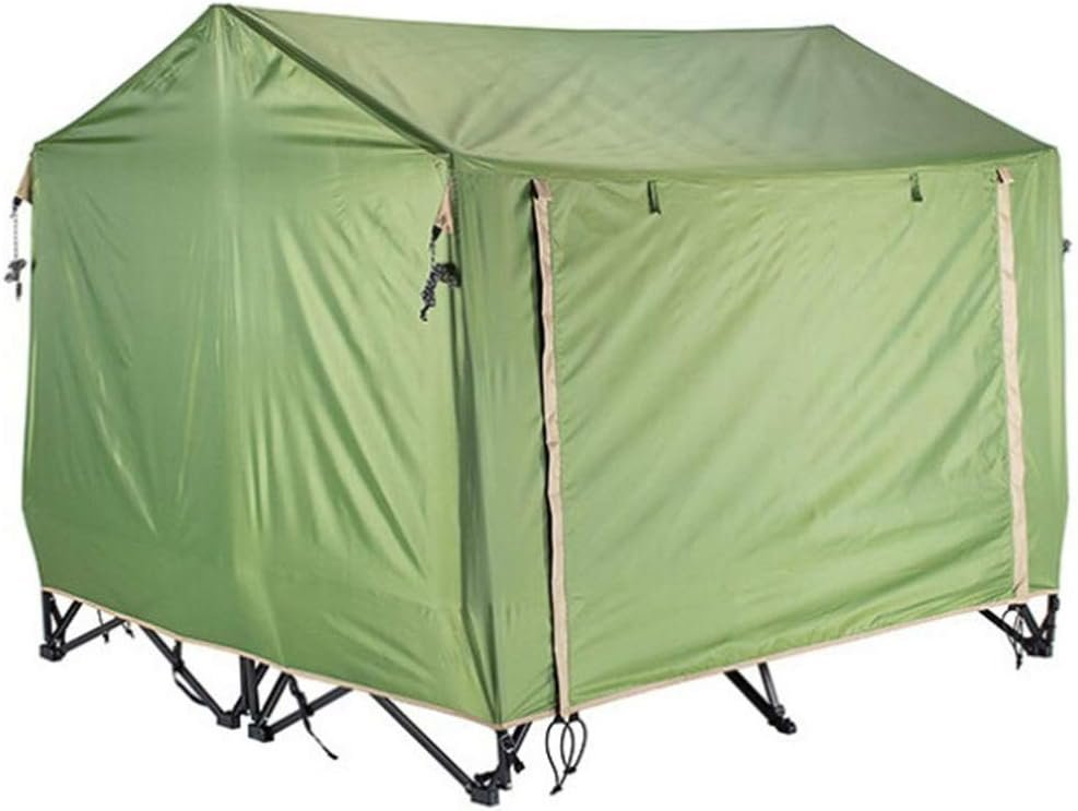 Outdoor Backpack Tent Automatic Camping Cot 4 Season Outdoor Off Ground Tent Folding for 2 Person Hiking Winter Fishing Camping Travel Night Cat Camping Tent, 200X80X126cm, Greenx2