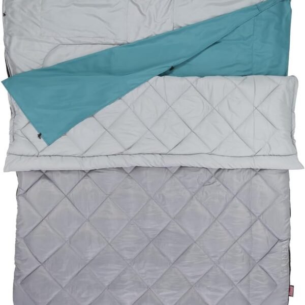 45°F Double Sleeping Bag, Tandem Sleep Sack with Big & Tall Design, Zips Apart into 2 Sleeping Bags, Machine Washable
