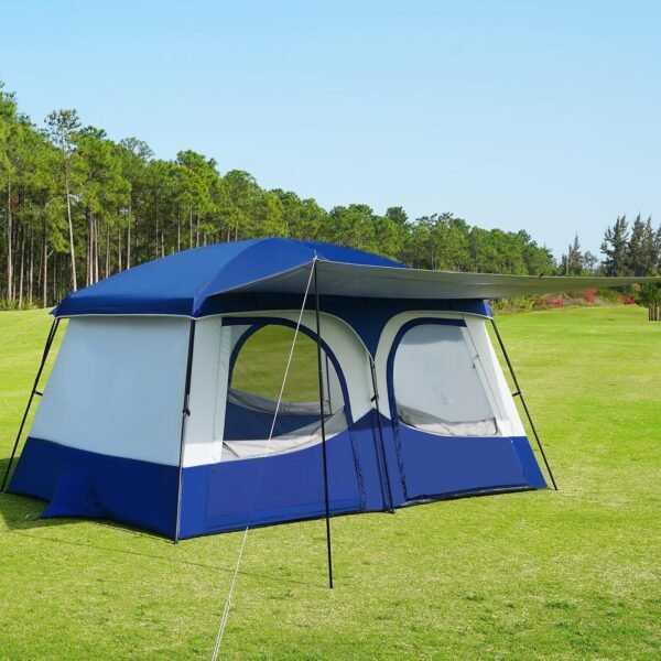 Tents，6 8 Person Camping Tent with Extended Vestibule，2 Room Weather Resistant Family Tents，Easy Install Waterproof Outdoor Tent for Backpacking and Camping Hiking